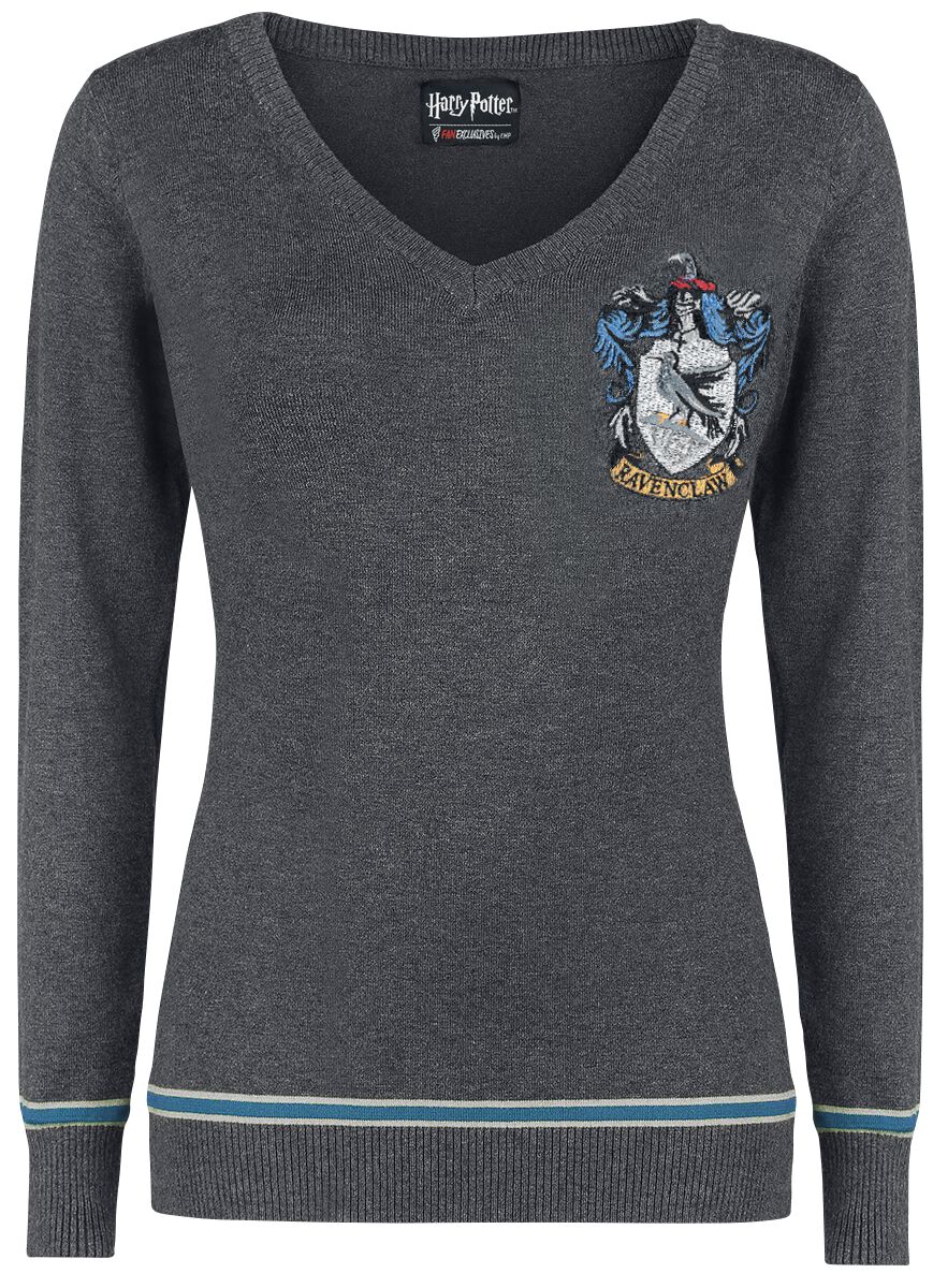 Harry Potter Ravenclaw Strickpullover grau blau