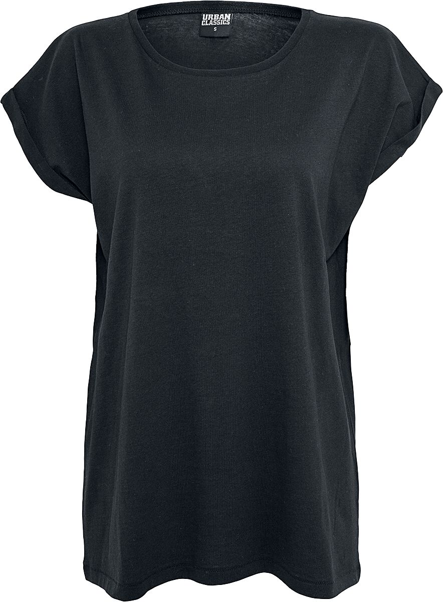 Urban Classics T-Shirt - Ladies Extended Shoulder Tee - XS bis 5XL - für Damen - Größe XL - schwarz