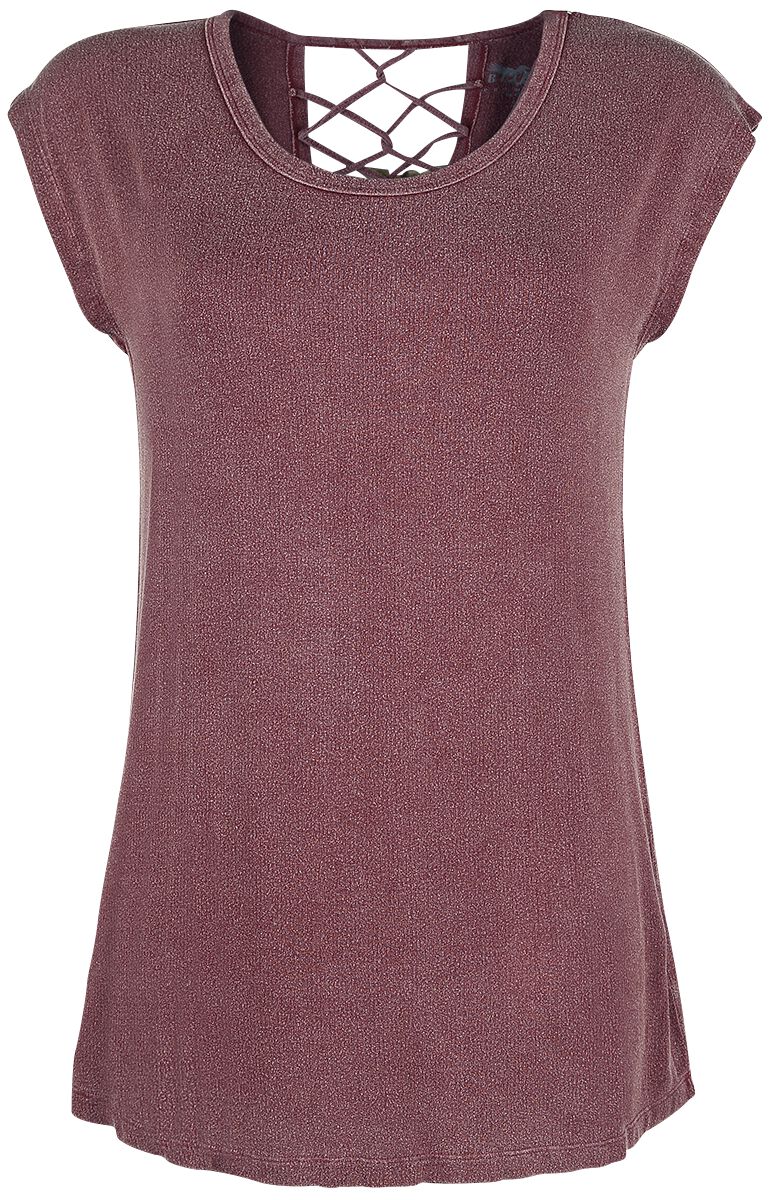 Black Premium by EMP T-Shirt - T-Shirt mit Zierbändern am Rücken - S bis XXL - für Damen - Größe M - bordeaux