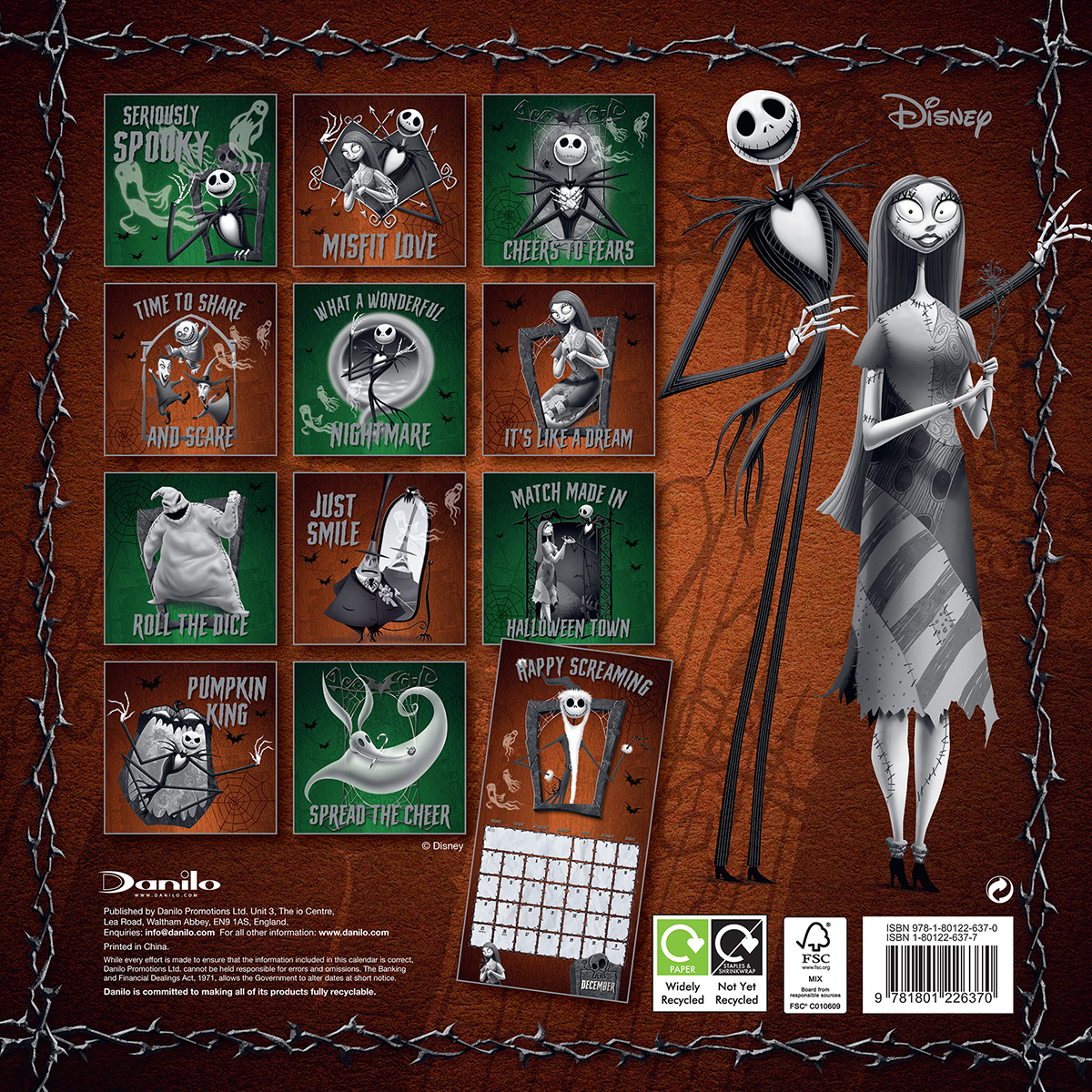 The Nightmare Before Christmas Wandkalender 2023 Wandkalender multicolor