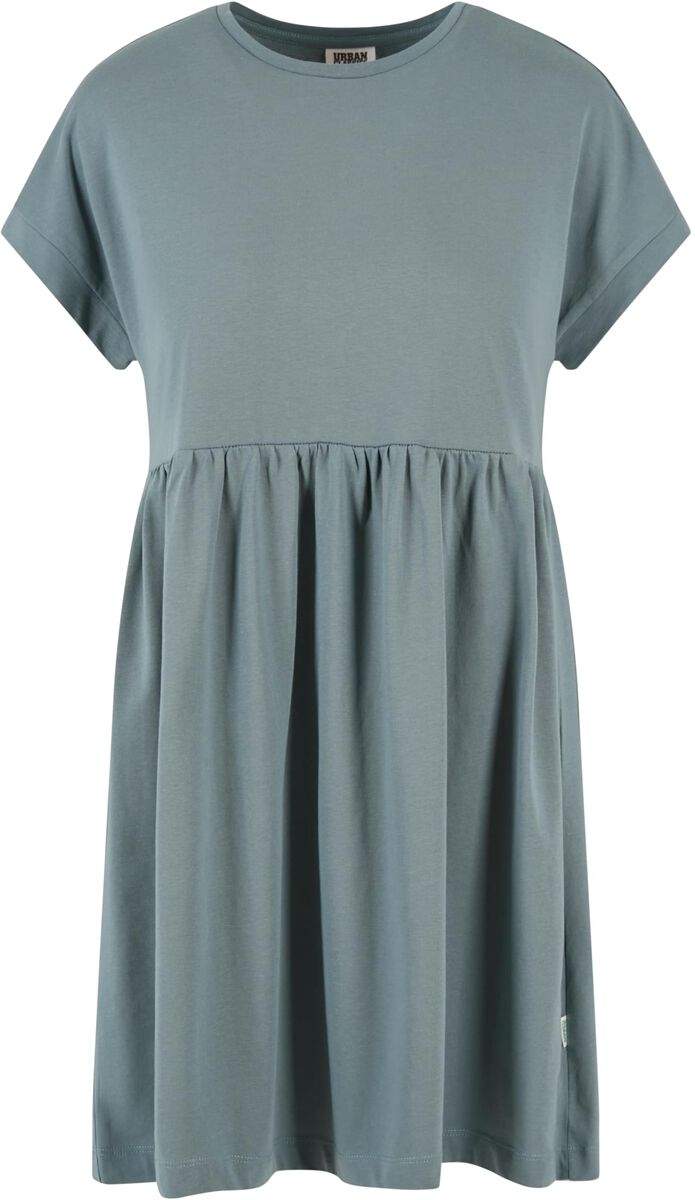 Urban Classics Kurzes Kleid - Ladies Organic Empire Valance Tee Dress - XS bis 4XL - für Damen - Größe L - grün