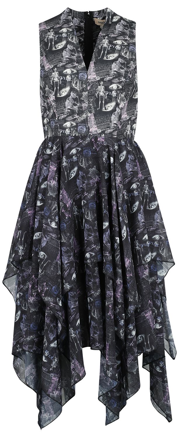 Coven United Kleid knielang - Skeleton Dress - XS bis XL - für Damen - Größe L - multicolor