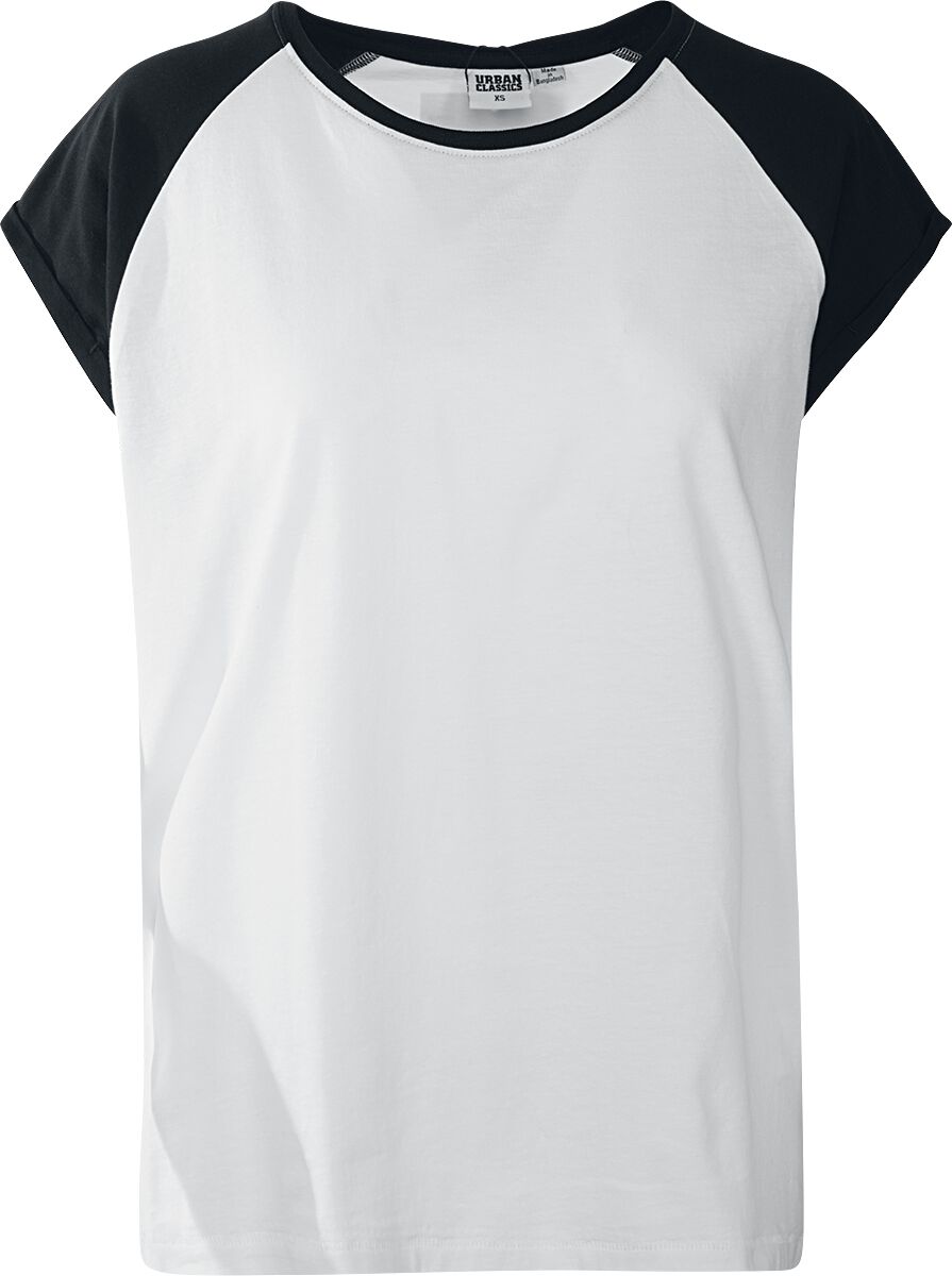 Urban Classics - Ladies Contrast Raglan Tee - T-Shirt - weiß|schwarz