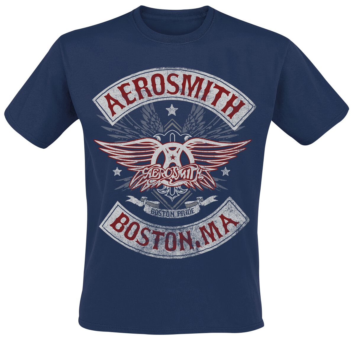 Aerosmith T-Shirt - Boston Pride - M bis XXL - für Männer - Größe M - navy  - Lizenziertes Merchandise!