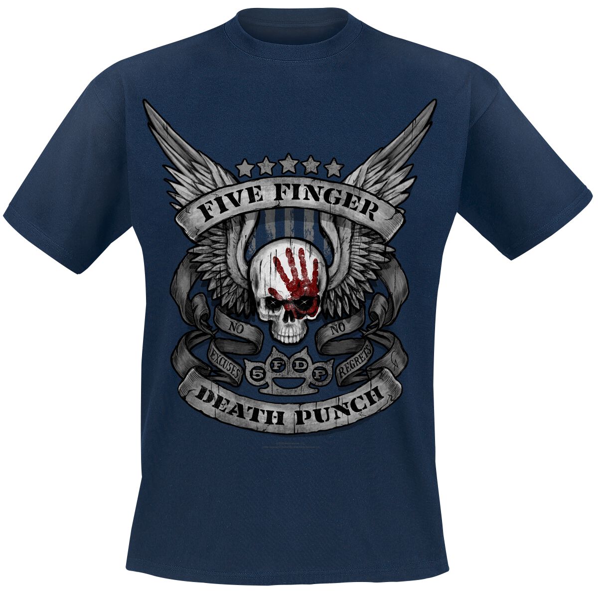 Image of T-Shirt di Five Finger Death Punch - No Regrets - S a XXL - Uomo - blu navy