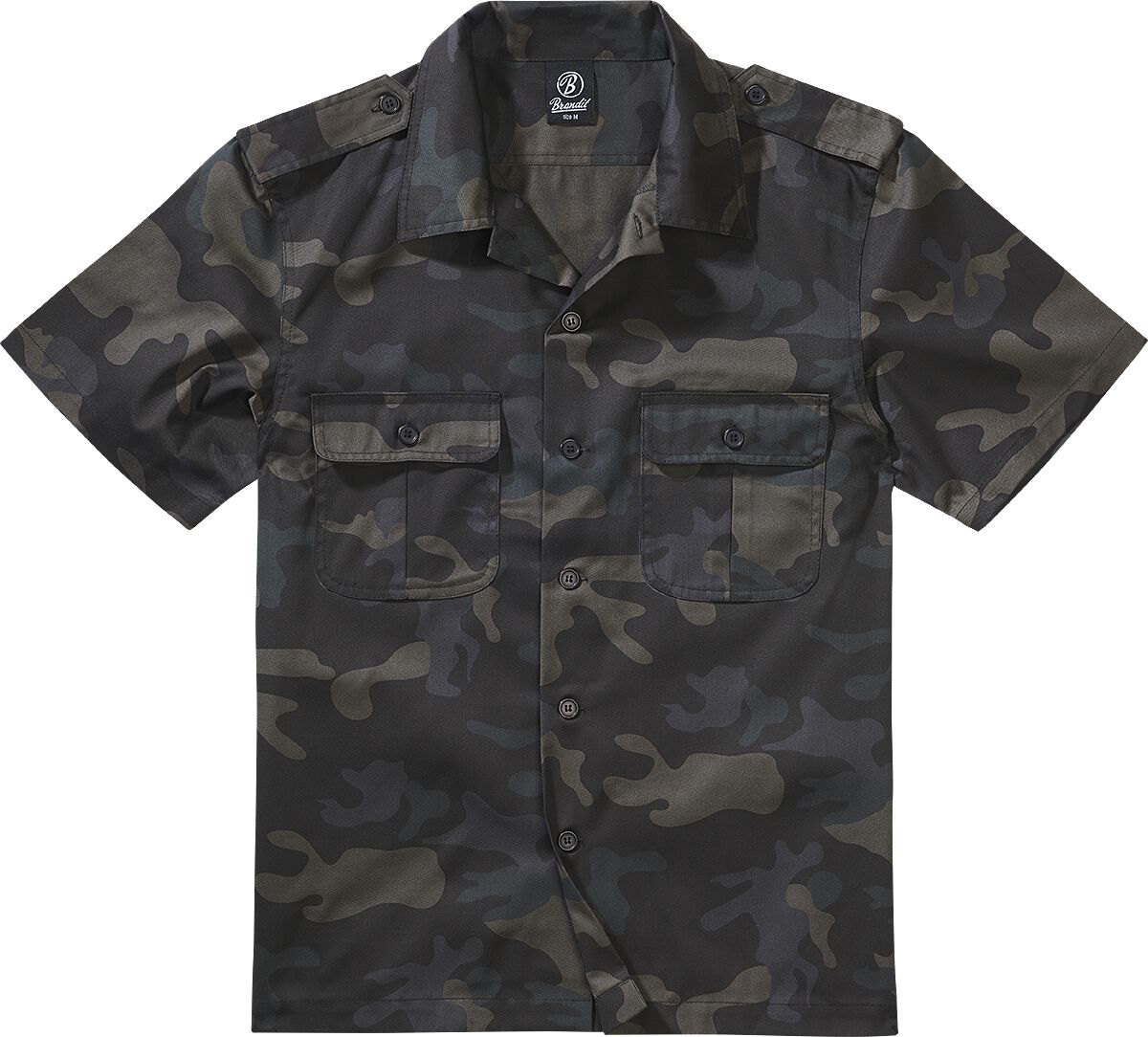 Brandit Kurzarmhemd - US Hemd 1/2 Arm - L bis 3XL - für Männer - Größe XXL - darkcamo