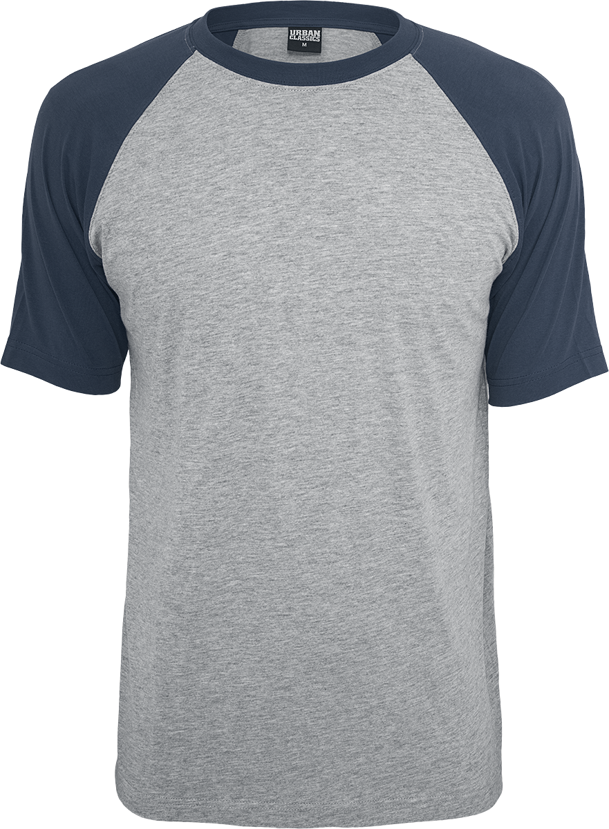 Urban Classics - Raglan Contrast Tee - T-Shirt - grau meliert| navy