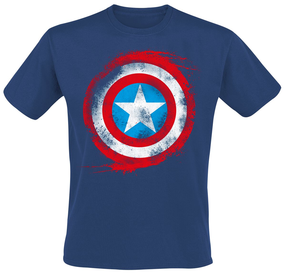 Captain America - Marvel T-Shirt - Shield Logo - S bis XXL - für Männer - Größe XXL - navy  - Lizenzierter Fanartikel