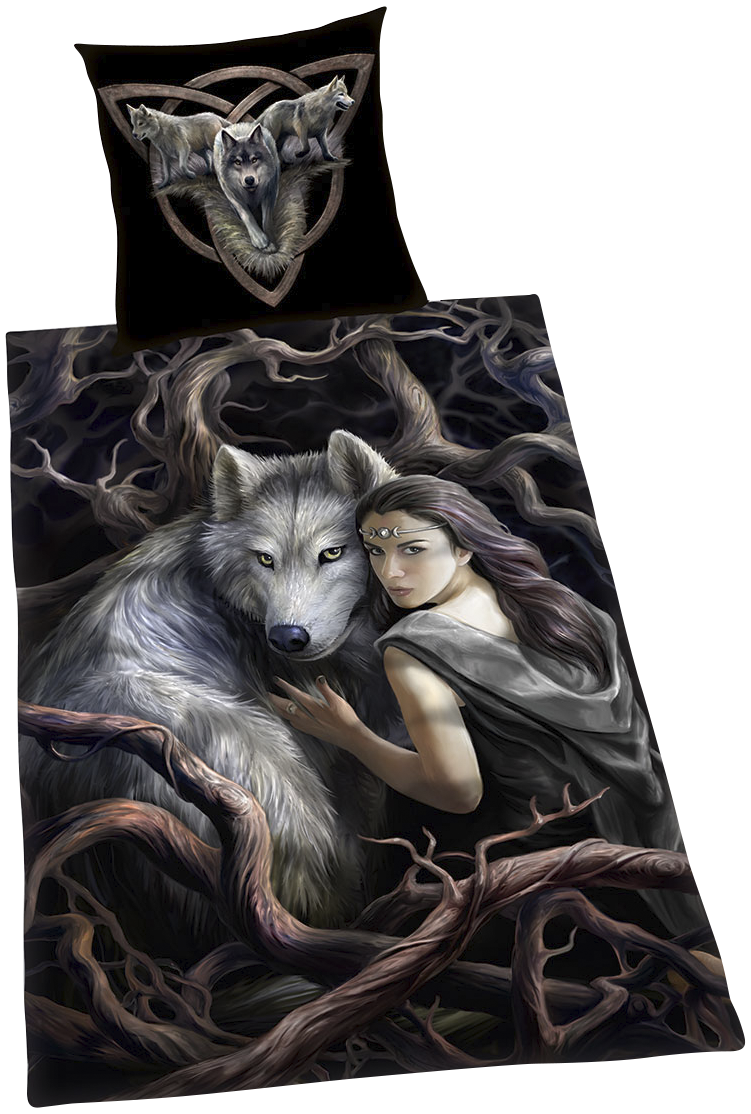 Anne Stokes Wolf Bettwäsche multicolor