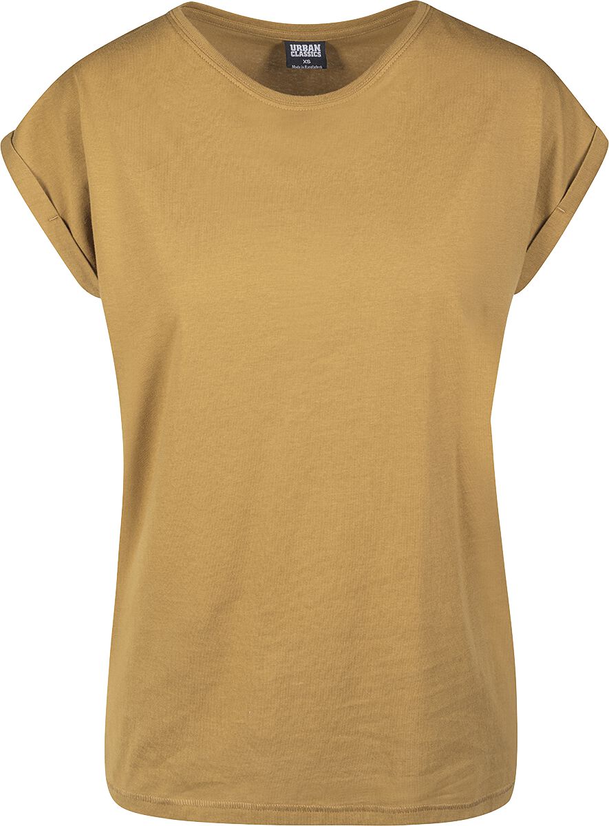 Urban Classics T-Shirt - Ladies Extended Shoulder Tee - XS bis 5XL - für Damen - Größe S - sand