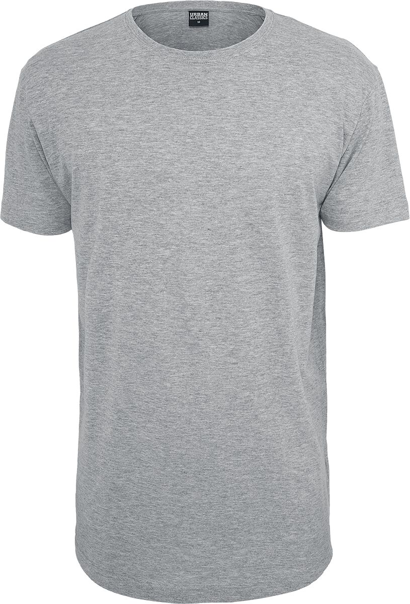 Urban Classics T-Shirt - Shaped Long Tee - S bis XXL - für Männer - Größe XL - grau