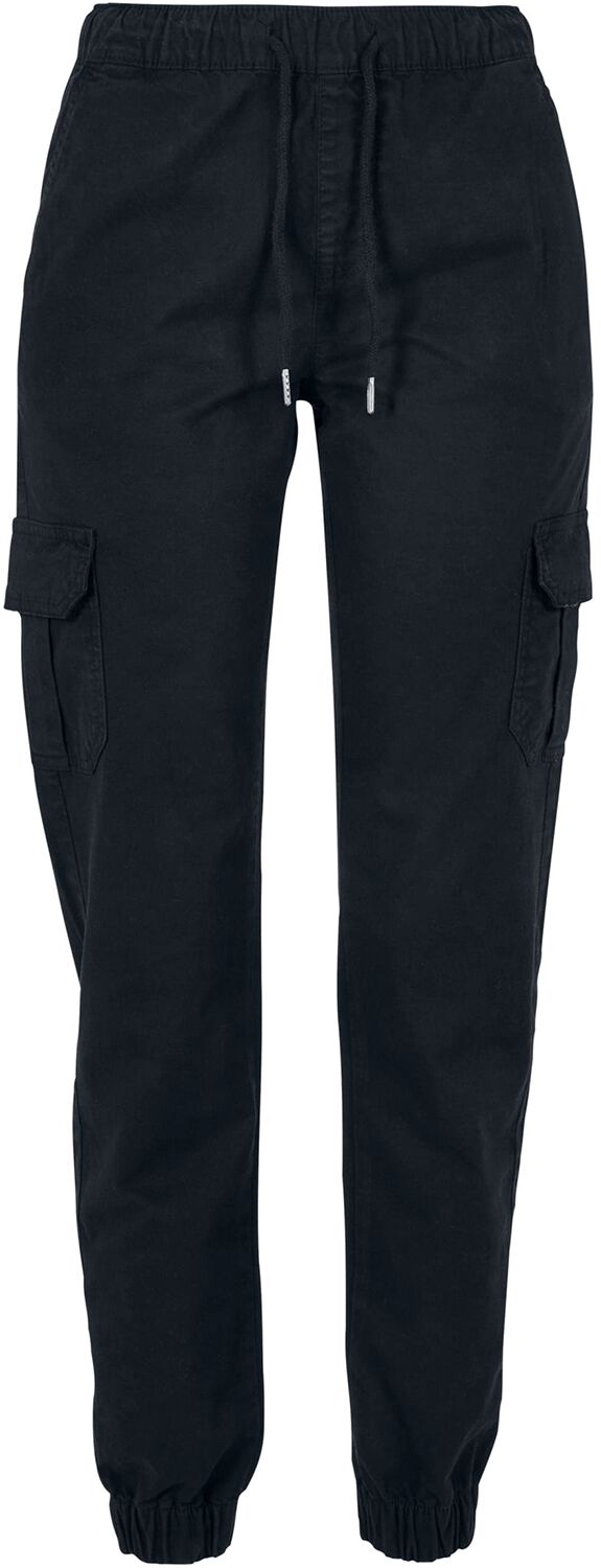Urban Classics Trainingshose - Ladies High Waist Cargo Jogging Pants - XS bis XL - für Damen - Größe S - schwarz