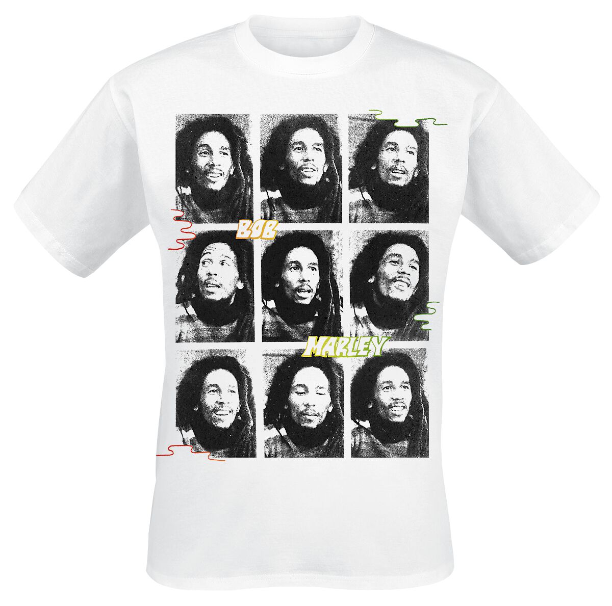 Bob Marley T-Shirt - Photo Collage - S bis XXL - für Männer - Größe XXL - weiß  - Lizenziertes Merchandise!