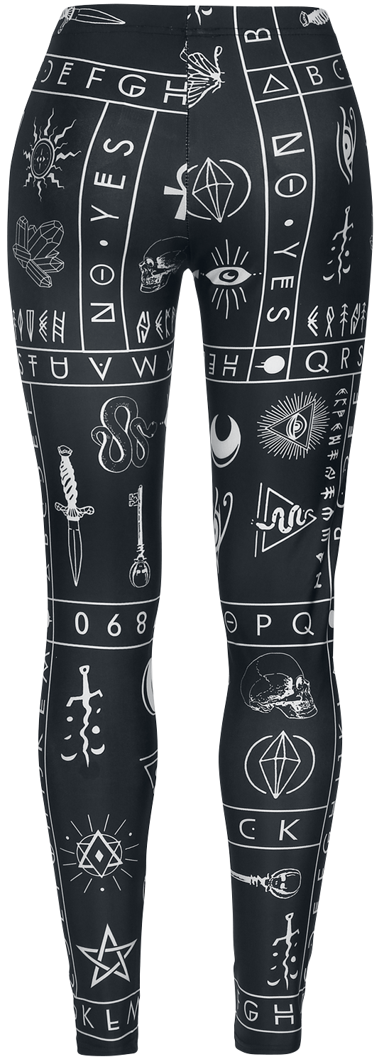 Ocultica - Gothic Leggings - Occult Symbol Leggings - M bis XXL - für Damen - Größe L - schwarz