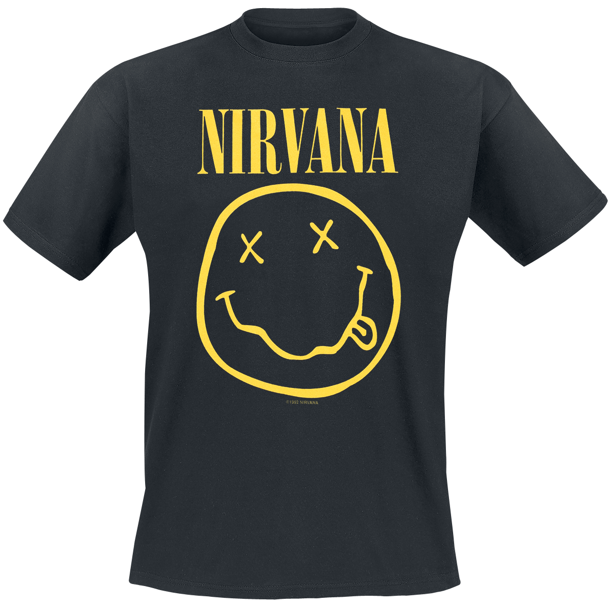 Nirvana - Smiley - T-Shirt - schwarz