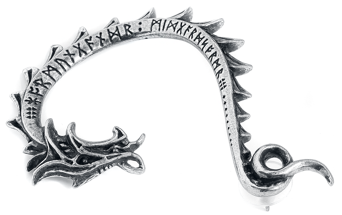 Alchemy Gothic Jormungand Ohrstecker silberfarben