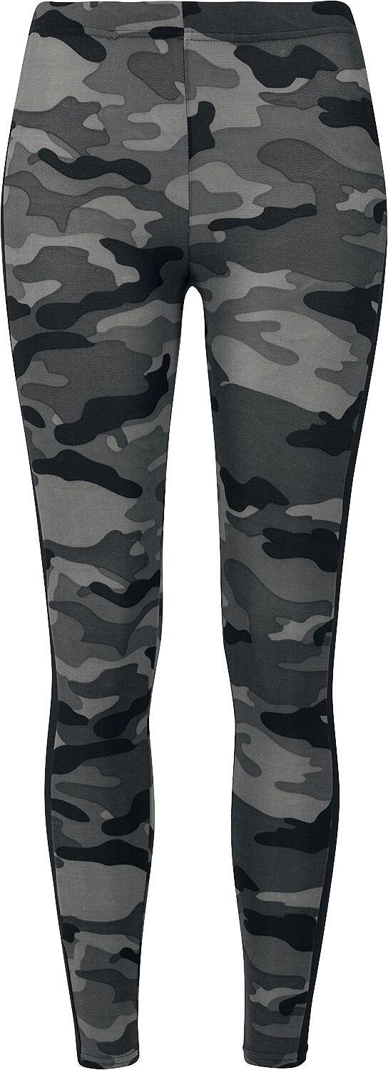 Urban Classics - Camouflage/Flecktarn Leggings - Ladies Camo Stripe Leggings - XS bis 5XL - für Damen - Größe XXL - darkcamo/schwarz