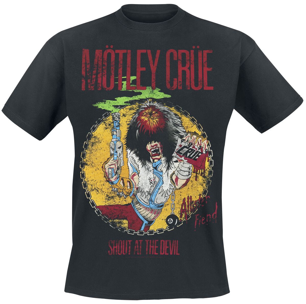 Mötley Crüe T-Shirt - Shout At The Devil - S bis XXL - für Männer - Größe S - schwarz  - Lizenziertes Merchandise!