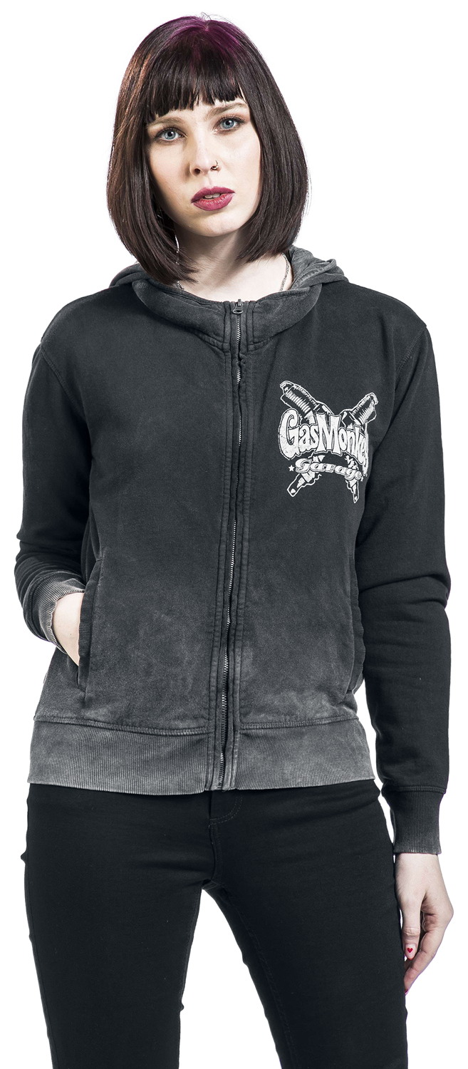 Gas Monkey Garage Racing Skull Kapuzenjacke grau