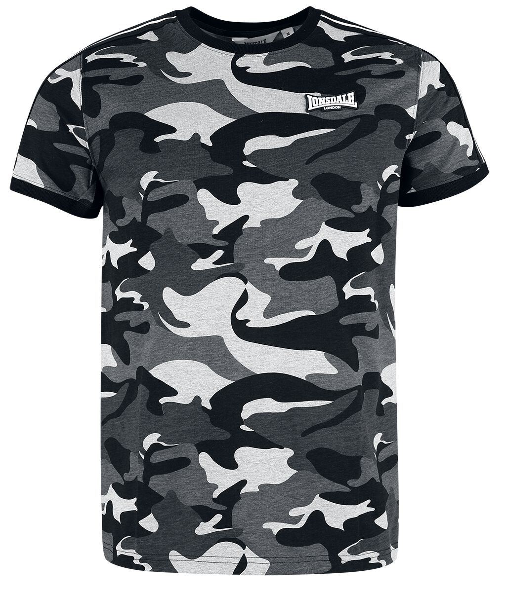 Lonsdale London – Camouflage/Flecktarn T-Shirt – GUNNISTA – S bis XXL – für Männer – Größe M – graucamo