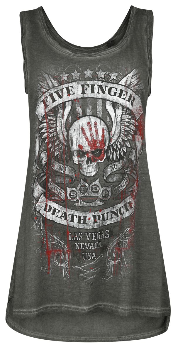 Five Finger Death Punch Top - No Regrets - S bis 4XL - für Damen - Größe 4XL - grau  - Lizenziertes Merchandise!