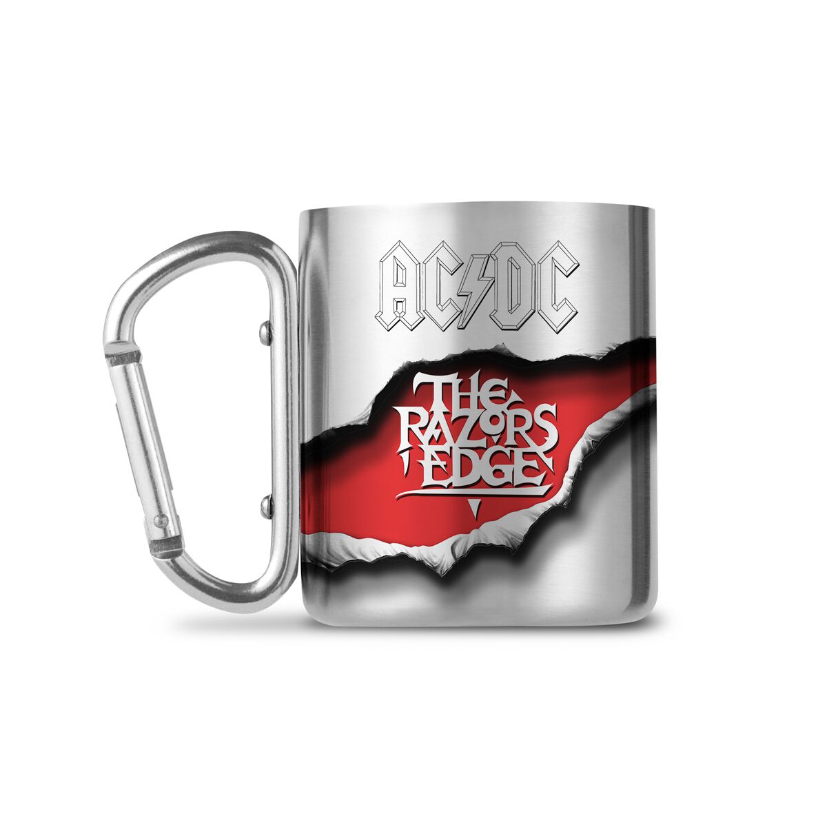 AC/DC Tasse - The Razers Edge - Tasse mit Karabinerhaken - silberfarben  - Lizenziertes Merchandise!
