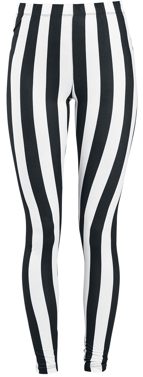 Image of Leggings Gothic di Gothicana by EMP - Black/White Striped Leggings - S a 4XL - Donna - nero/bianco