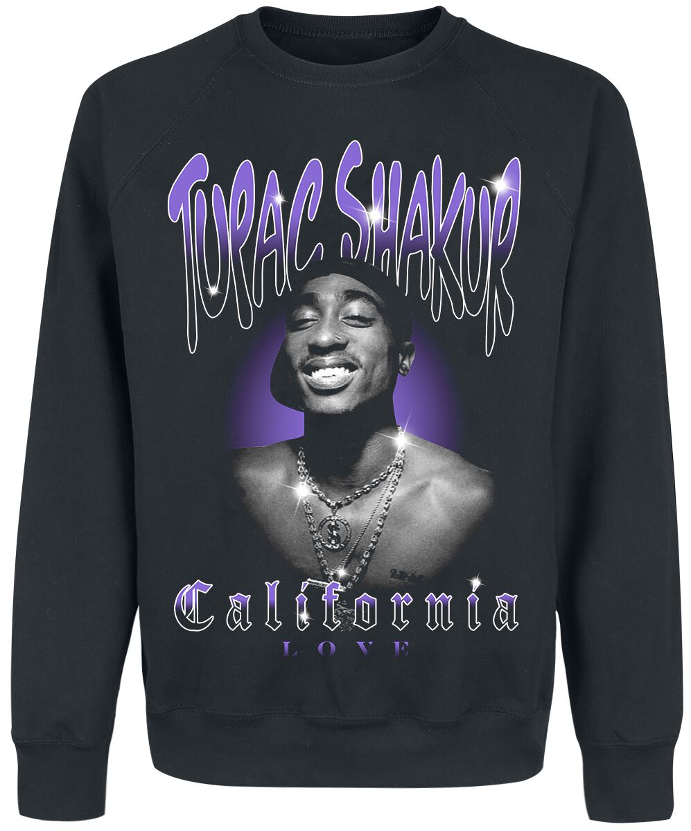 Tupac Shakur California Love Bling Sweatshirt schwarz in L