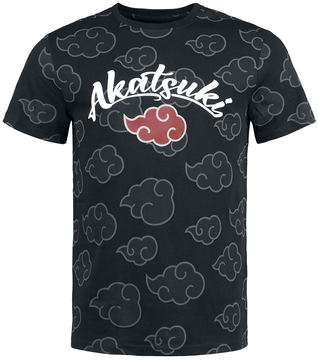 Naruto Akatsuki All Over T-Shirt schwarz in XL