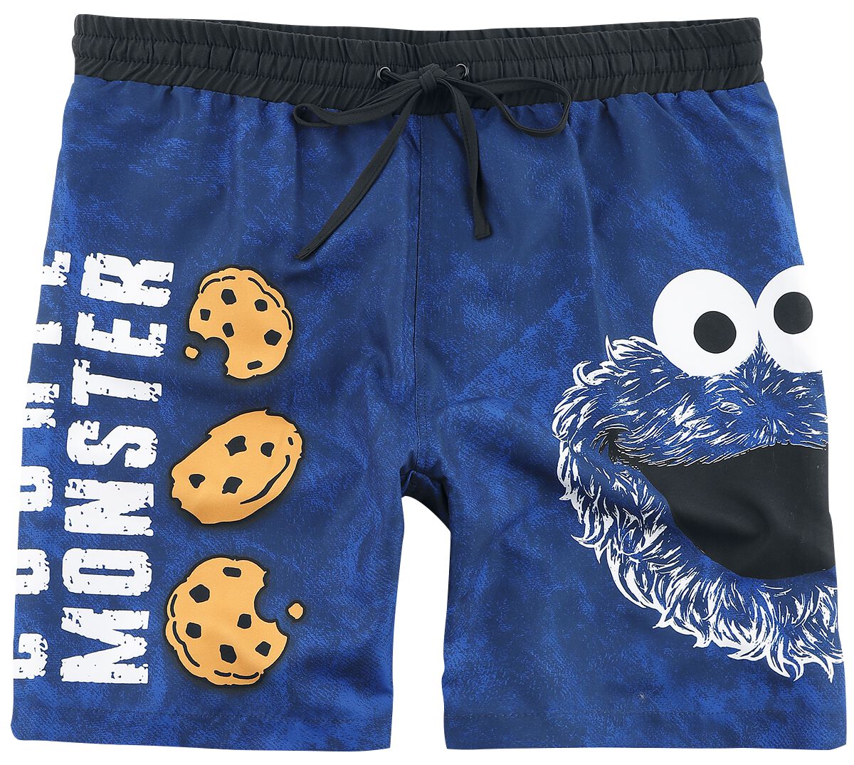 Sesamstraße Badeshort - Cookie Monster - Face - M bis 3XL - für Männer - Größe 3XL - blau  - EMP exklusives Merchandise!