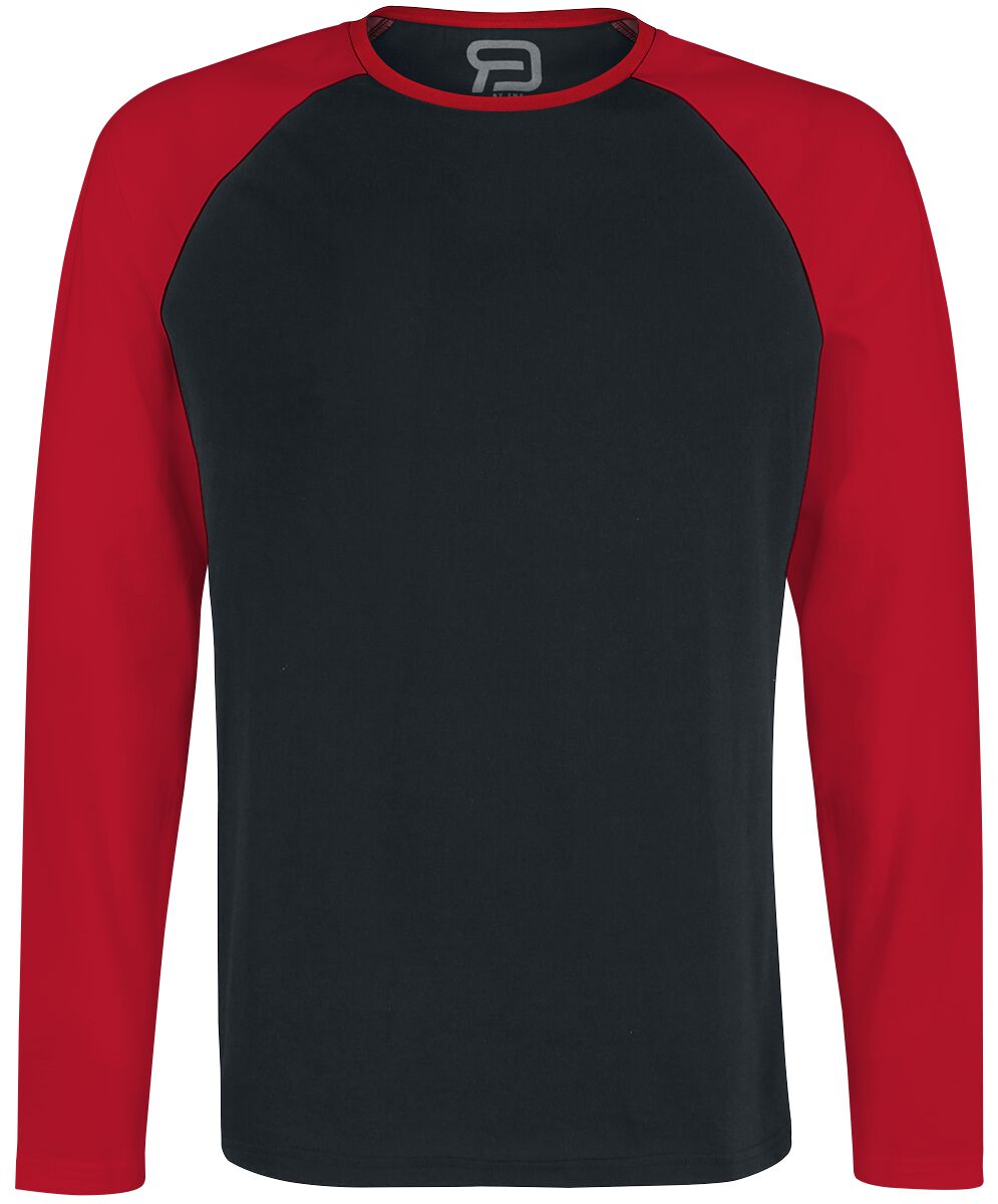 Langarmshirt für Männer  schwarz/rot Long Raglan Road von RED by EMP