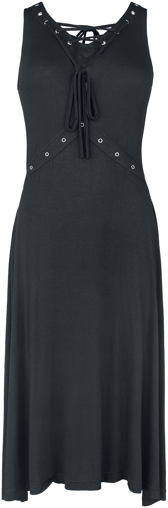 Gothicana by EMP - Gothic Kleid knielang - Kleid mit Schnürung - S bis XXL - für Damen - Größe XXL - schwarz