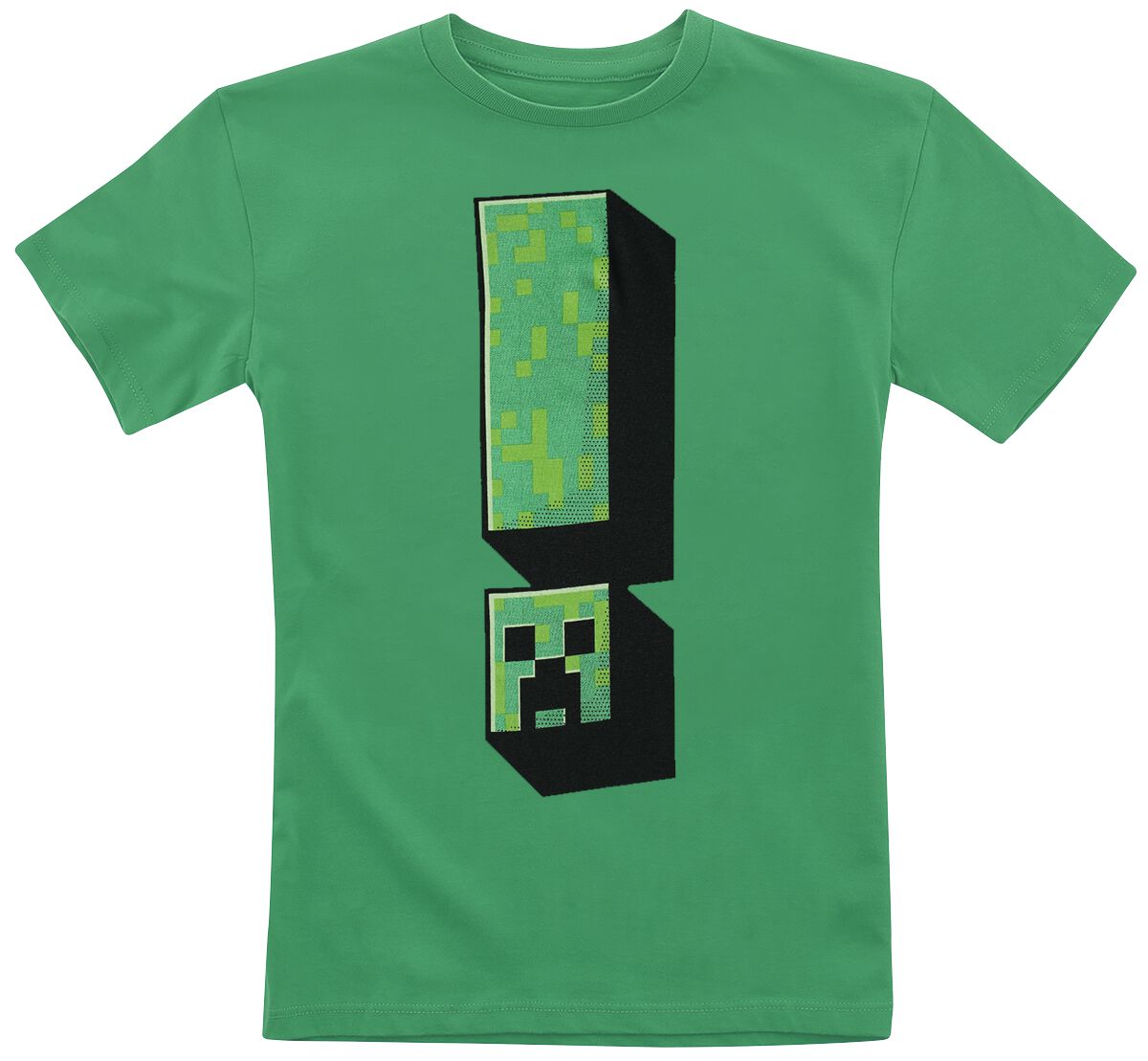 Minecraft - Gaming T-Shirt für Kinder - Kids - Creeper Exclamation - für Mädchen & Jungen - grün