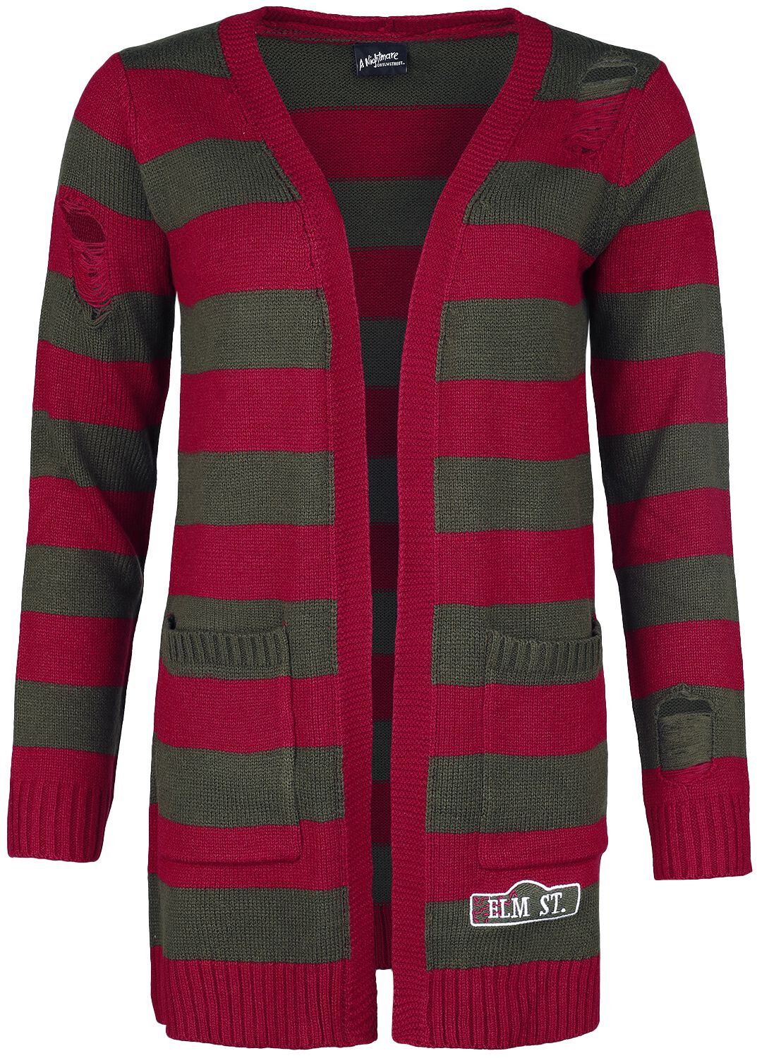 A Nightmare on Elm Street Cardigan - Elmstreet - S bis XXL - für Damen - Größe XL - rot/grün  - EMP exklusives Merchandise!