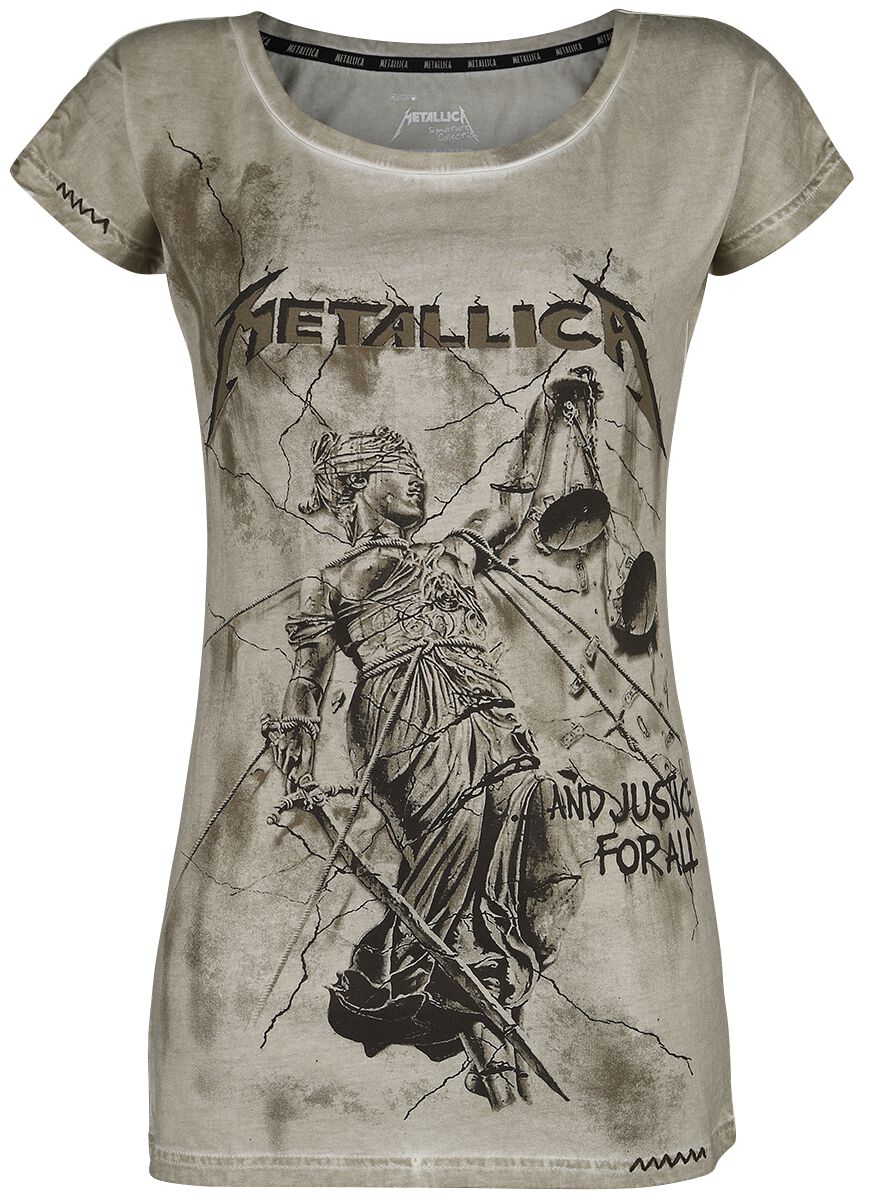 Metallica T-Shirt - EMP Signature Collection - S bis XXL - für Damen - Größe XL - khaki  - EMP exklusives Merchandise!