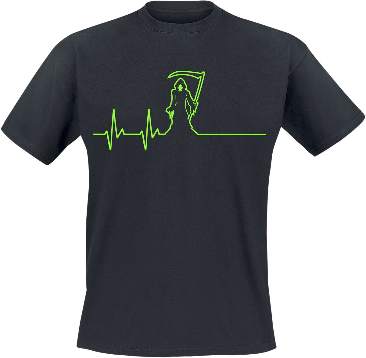 Sprüche T-Shirt - EKG - Reaper - S bis 4XL - für Männer - Größe L - schwarz