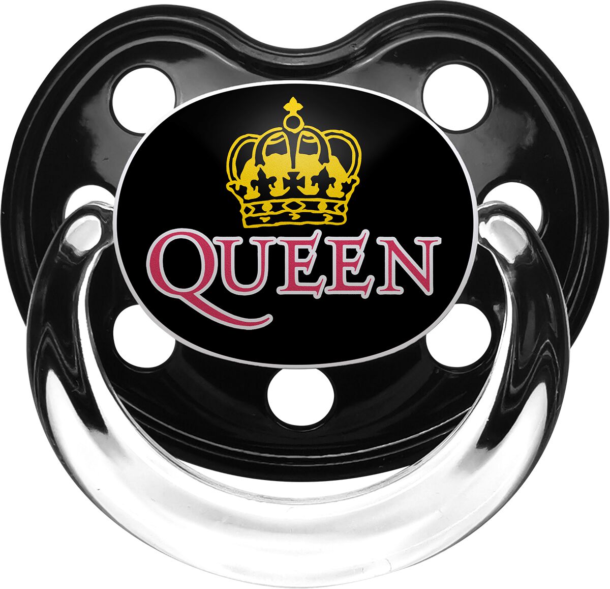 Queen Schnuller für Neugeborene - Metal-Kids - Logo - für Mädchen & Jungen - schwarz  - Lizenziertes Merchandise!