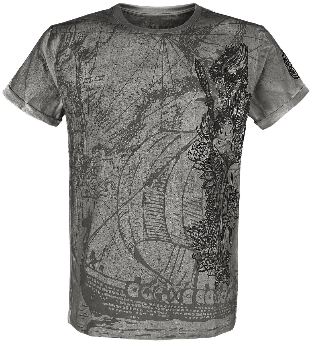 Black Premium by EMP T-Shirt - T-Shirt mit detailreichem Frontprint - S bis 5XL - für Männer - Größe 5XL - grau/beige