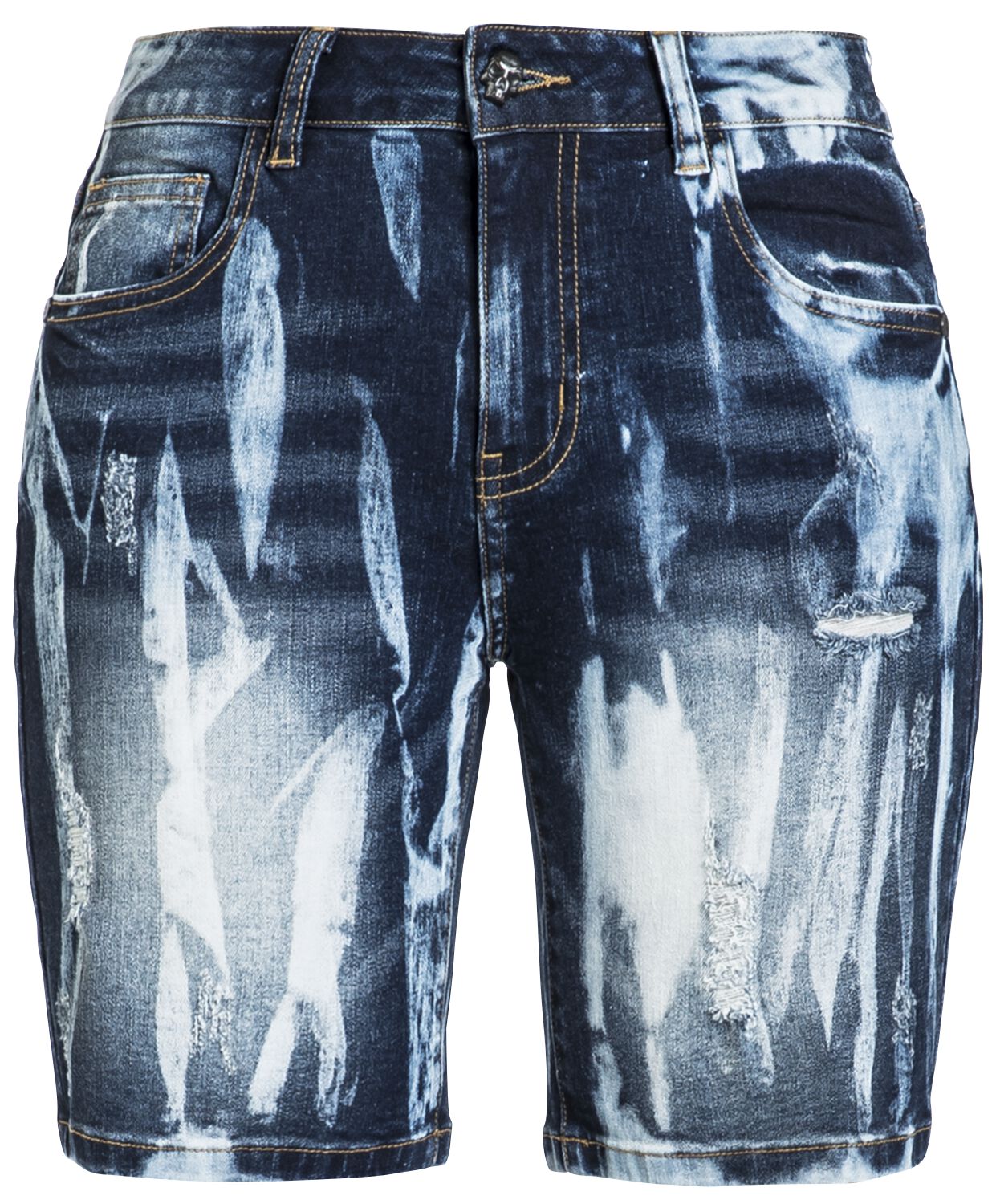 Rock Rebel by EMP - Rock Short - Shorts mit starker Waschung - 27 bis 29 - für Damen - Größe 27 - blau