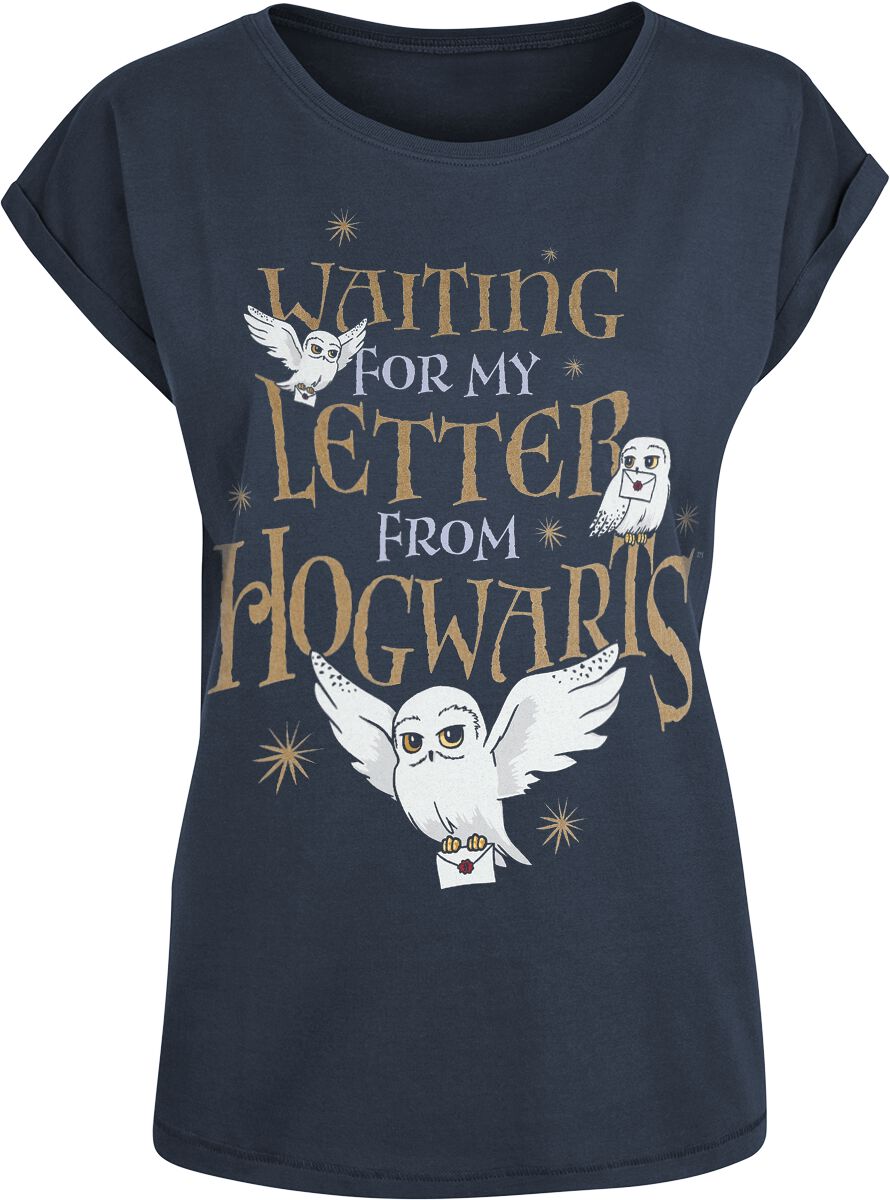 Image of T-Shirt di Harry Potter - Hogwarts Letter - XS a XL - Donna - blu scuro