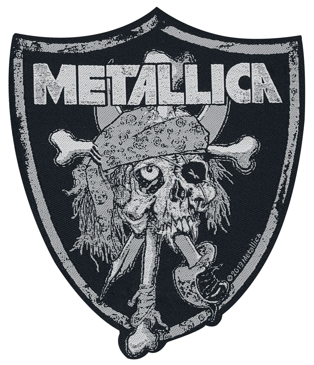 Metallica Patch - Raiders Skull - schwarz/grau  - Lizenziertes Merchandise!