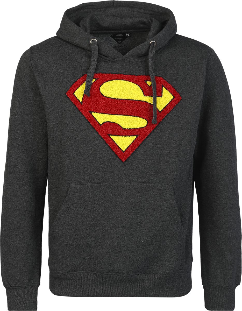 Superman Logo Kapuzenpullover schwarz in XL