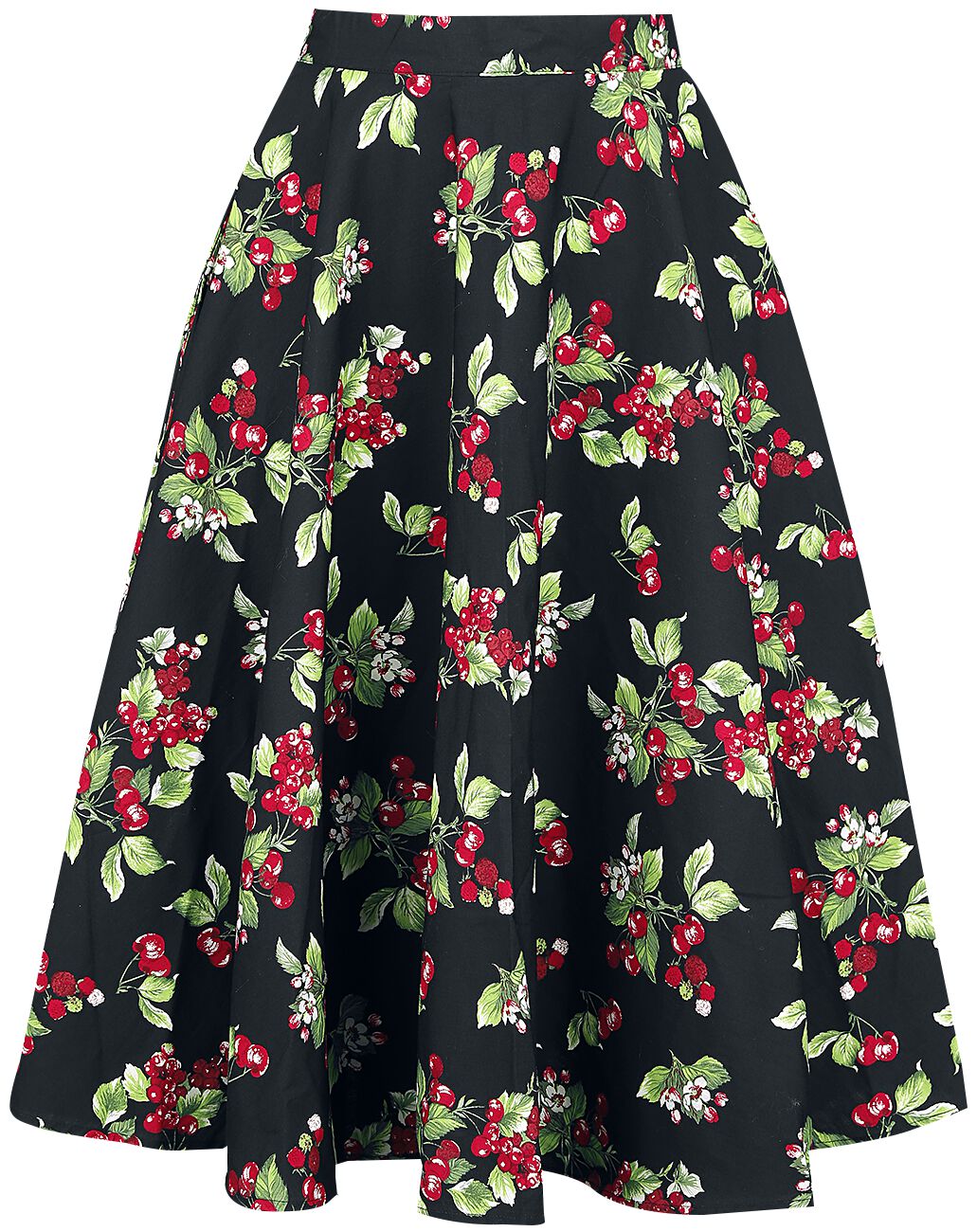 Image of Gonna al ginocchio Rockabilly di Hell Bunny - Cherie 50´s Skirt - XS a L - Donna - nero