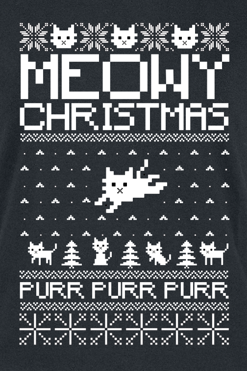 Tierisch Meowy Christmas - Purr Purr Purr T-Shirt schwarz