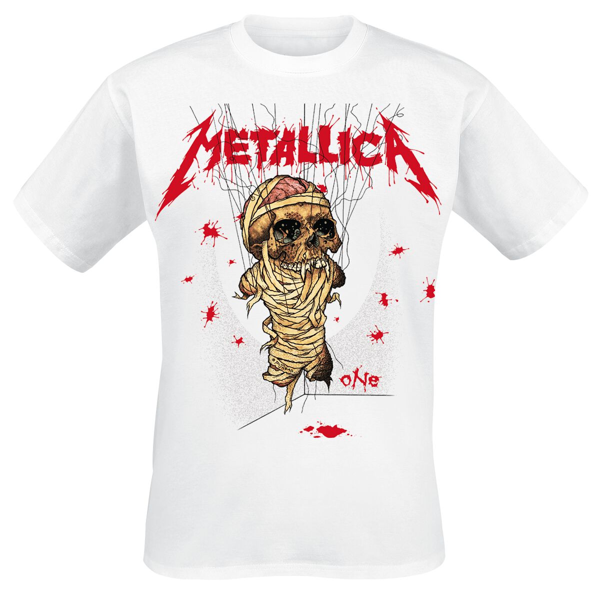 Metallica T-Shirt - One Landmine - S bis 3XL - für Männer - Größe S - weiß  - Lizenziertes Merchandise!