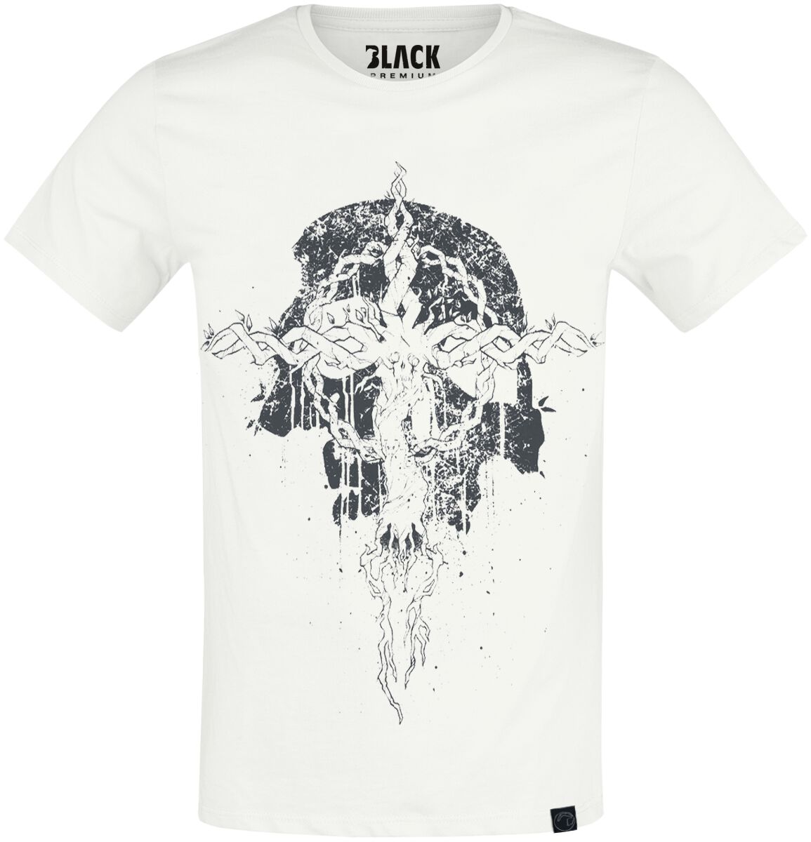 Black Premium by EMP T-Shirt with skull and cross T-Shirt weiß in S