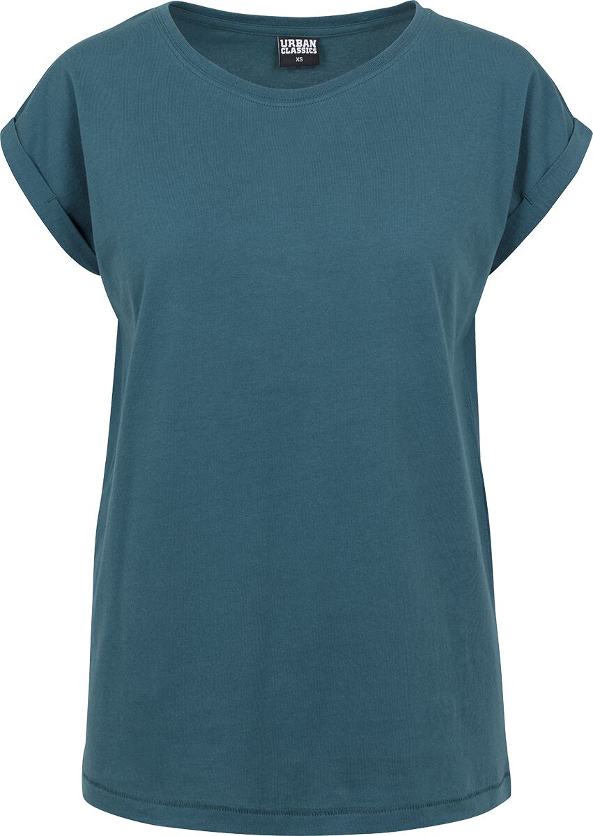 Urban Classics T-Shirt - Ladies Extended Shoulder Tee - XS bis 5XL - für Damen - Größe 5XL - petrol