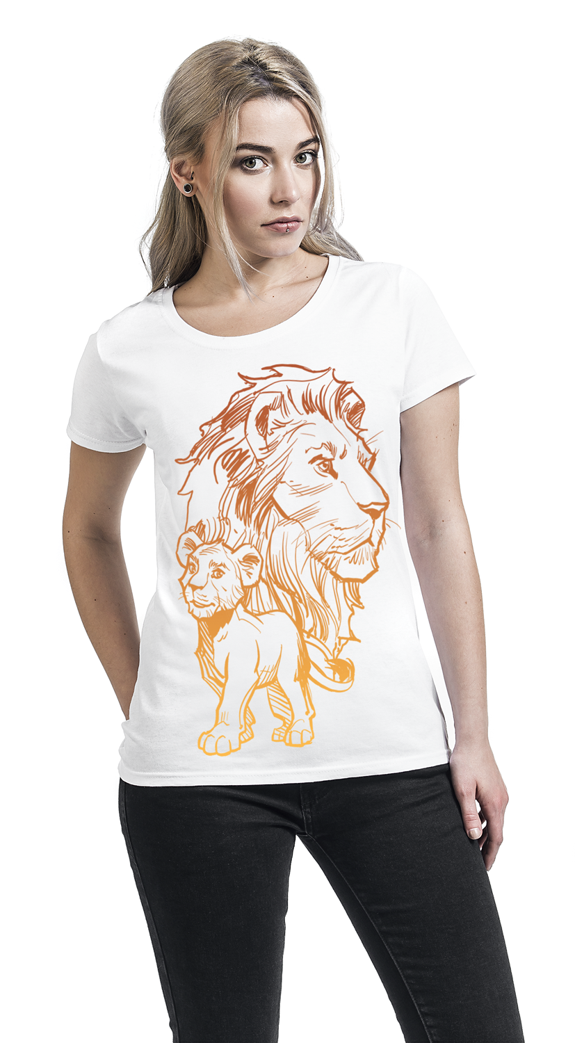 Der König der Löwen Simba And Mufasa - Father And Son T-Shirt weiß