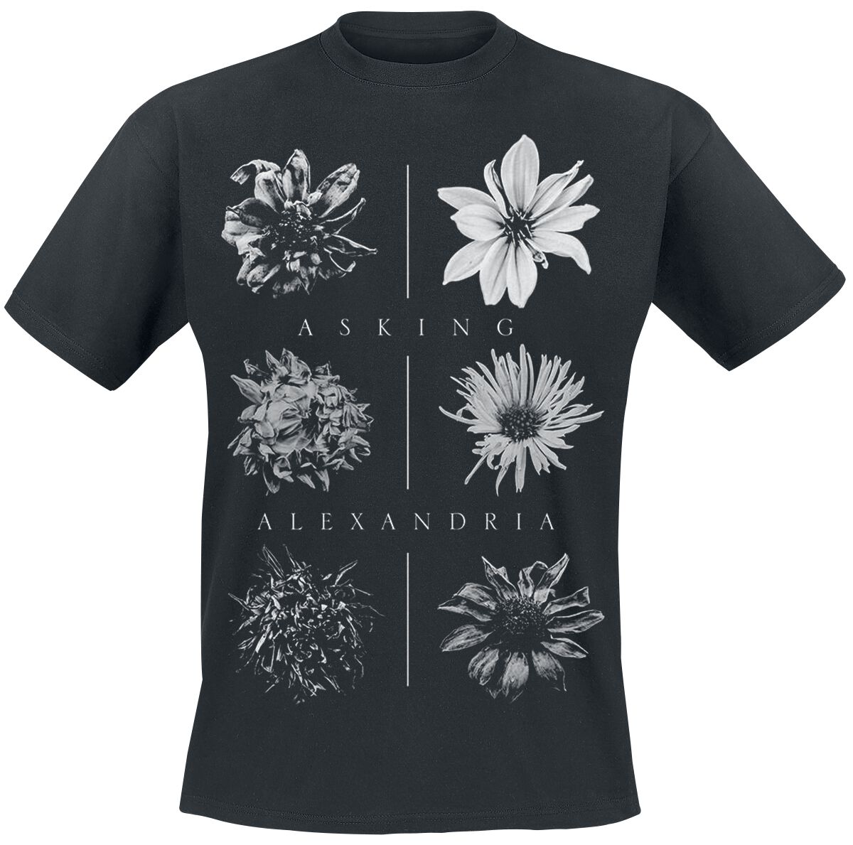 Asking Alexandria Wilted Flowers T-Shirt schwarz