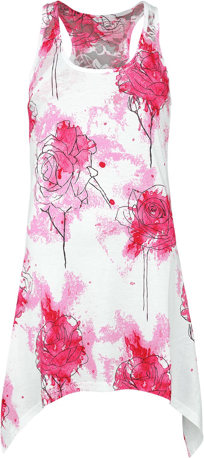 Innocent Watercolour Rose Lace Panel Vest Top weiß rosa in M